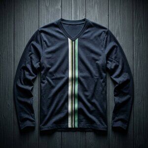 Tactics International Men’s Large Shirt Blue Striped Knit 90s Retro Clubwear Y2K